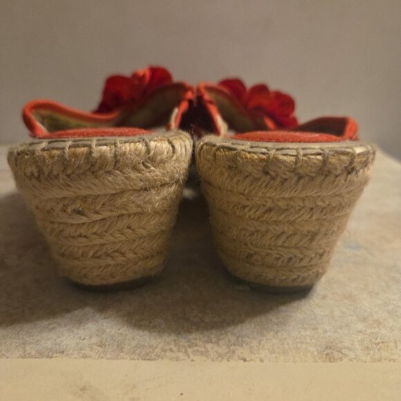 Size 9M Red Life Stride Slides Wedges BLOOM Flower Shoes - Picture 7 of 11
